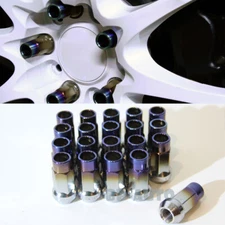 Open End Wheel Rim Lug Nuts M12X1.25 12X1.25 48mm Blue Burning Style Tuner Bolts