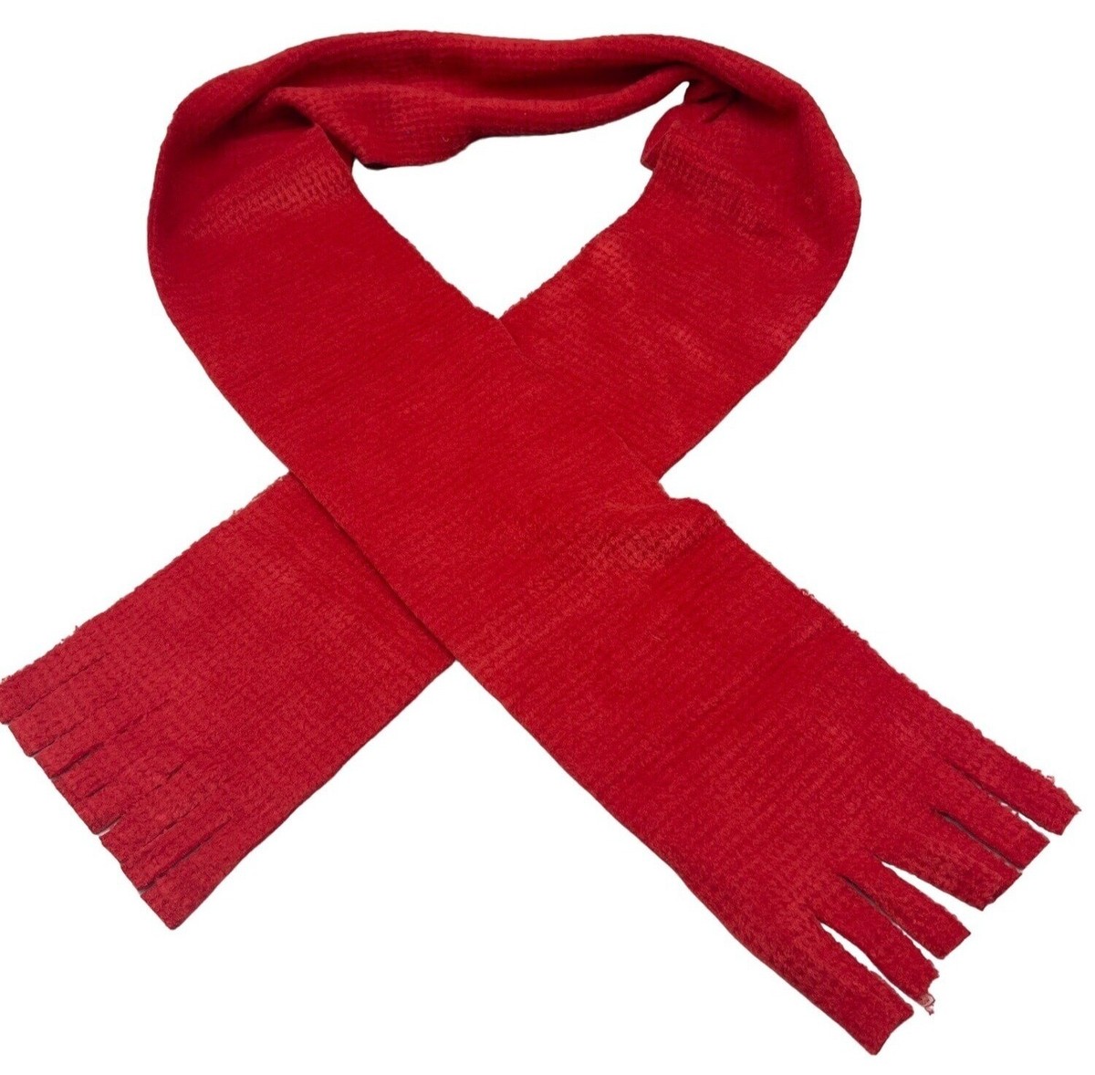 handmade fleece scarf red soft winter soft 60x5