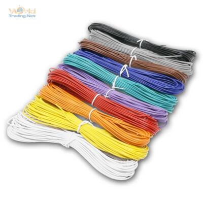 100m Litze Set 0,34mm², Kupfer-Schalt-Litze flexiebel, 10 Farben Kabel à 10m NEU