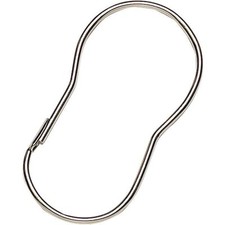 ZENITH PLAIN METAL SHOWER CURTAIN HOOKS - 12 HOOKS