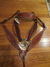 Orlov Hill Tooled Leather Horse Tack Set Bridle, Bit & Breast Collar, full horse