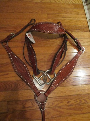Orlov Hill Tooled Leather Horse Tack Set Bridle, Bit & Breast Collar, full horse - Bild 1 von 6