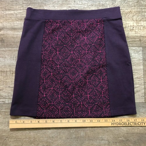 Gonna donna American Eagle carriera casual mini taglia 4 rosa viola ricamo - Foto 5 di 13