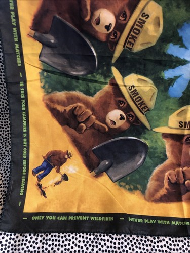 Smokey The Bear Only You Can Prevent Wildfires Bandana Handkerchief Scarf 19" - Picture 3 of 6