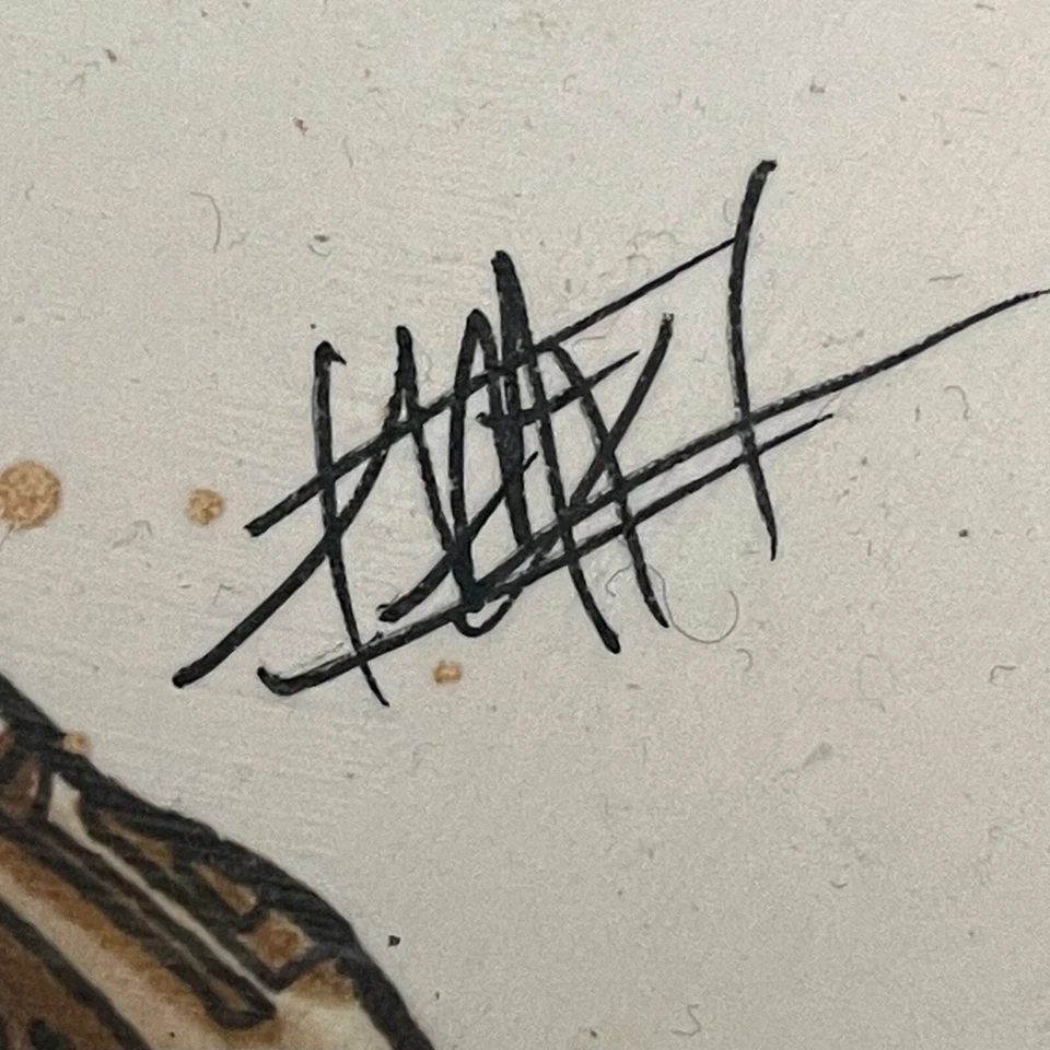 Rohner Art 2013 Giraffe Wall Art Wood Mounted Print Signed USA 8"x10"x1.5" - Image 2 of 4