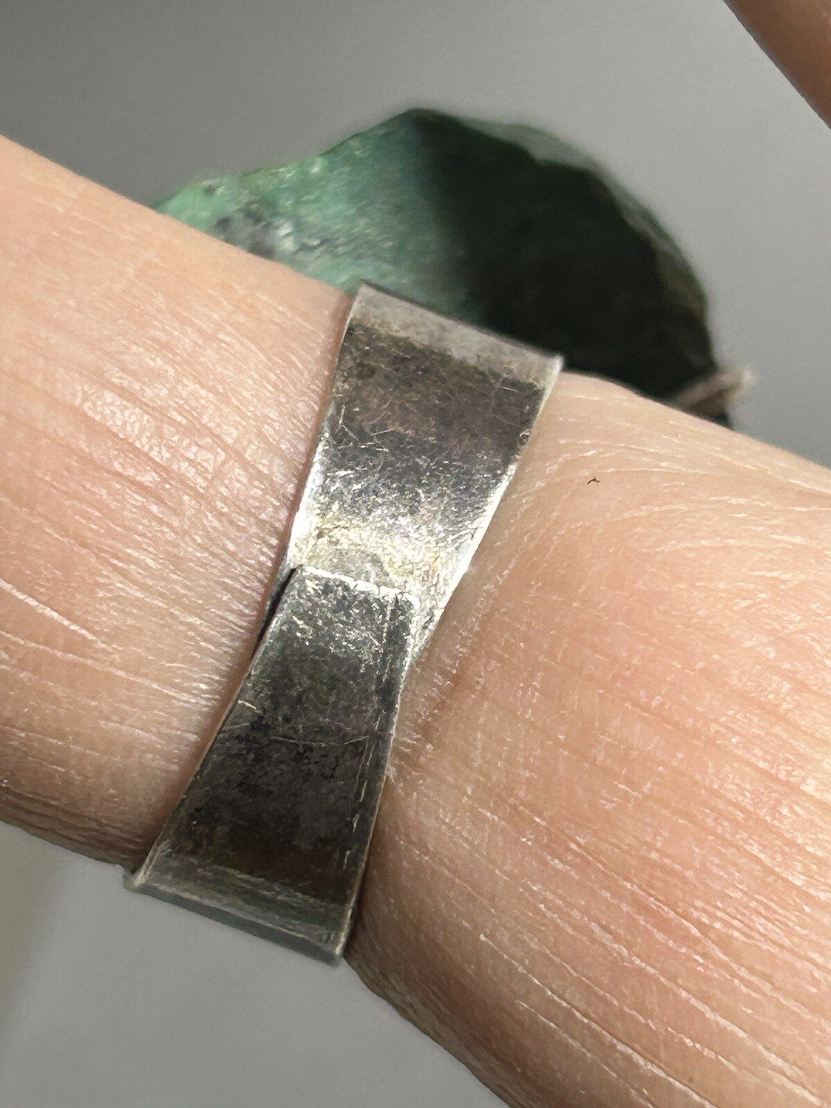 Antique Turquoise Silver Ring Adjustable - image 9