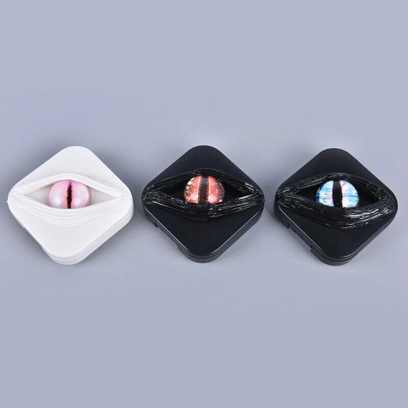 Portable WHITE Eyes Lens Box Lenses BLACK Contact Storage Gifts Case Personality - Imagen 4 de 4