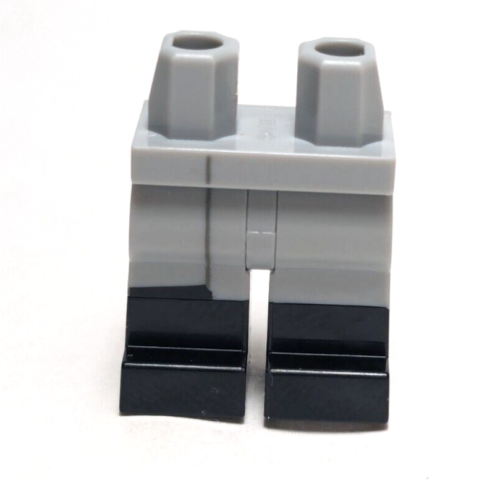 Lego - Minifigure Legs - Grey Gray, Trench Coat, Black Boots - Picture 1 of 1