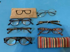 Lot of 6 Pcs Eyeglass Frames Various Brands And Colors + Bonus