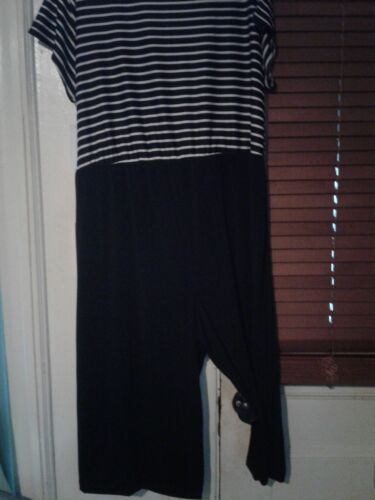 Shelby&Palmer Pants Dress Size22W Color Black&White Stripes On Top95% Polyester - Picture 4 of 7