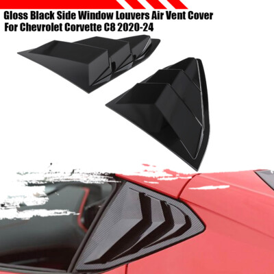 Black For Chevy Corvette C8 2020-2024 Side Window Fint Slots Cover