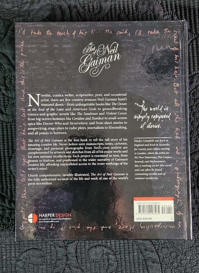 The Art of Neil Gaiman by Campbell, Hayley Hardcover Book Sandman