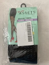 Spanx Assets Shaping Tights Testured Wishbone size 2 black NEW