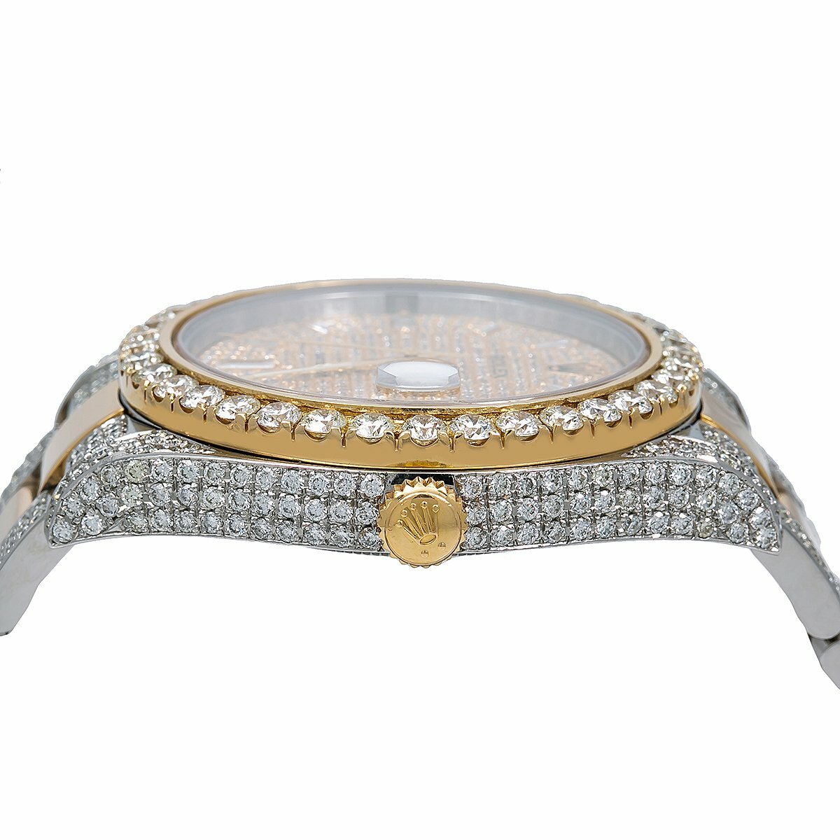Rolex Datejust II 41mm Two Tone Yellow Gold Oyster Bracelet Iced Out - 116333 image 3