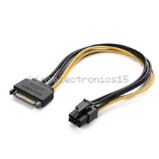 SATA 15Pin Male to 6 Pin PCI-Express PCI-E Card Power Adapter Cable 20cm NEW