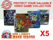 5X NINTENDO JAPAN GAME BOY / COLOR CIB GAME - CLEAR PROTECTIVE BOX PROTECTORS