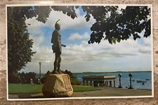 Vintage Bromley & Co. Indian Chief Massasoit Postcard Overlooking Plymouth Rock