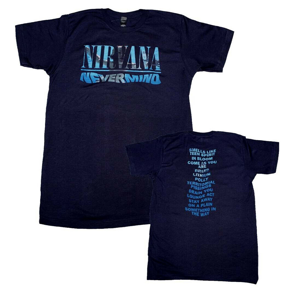 Nirvana T-Shirt Nevermind Album w/ Song List Titles Back New