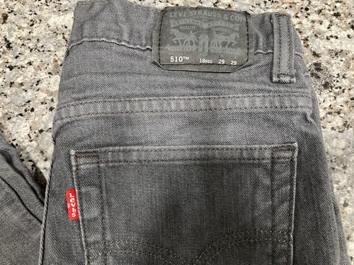 Levis 510 Skinny Jeans Boys Size 18 Regular 29 X 29 Gray Wash Denim - Picture 2 of 9