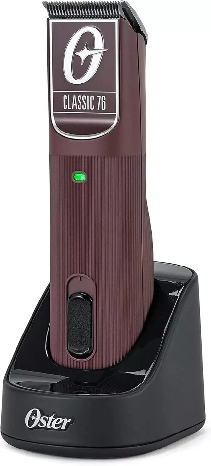 NEW Oster Classic 76 Hair Cutting Cordless Clipper Pro Barber Salon Red/Burgundy - Image 2 of 4