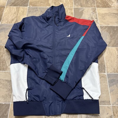 Staple Jacket Mens Medium Blue Pigeon Windbreaker Casual Streetwear Full Zip