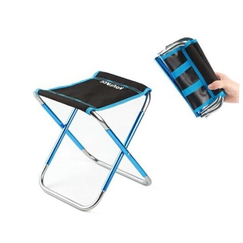 Ultralight Portable Folding Camping Stool for 8.3"x9"x10.6" Blue and Black