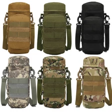Outdoor Tactical Molle Water Bottle Bag Military Hiking Belt Holder Kettle Pouch