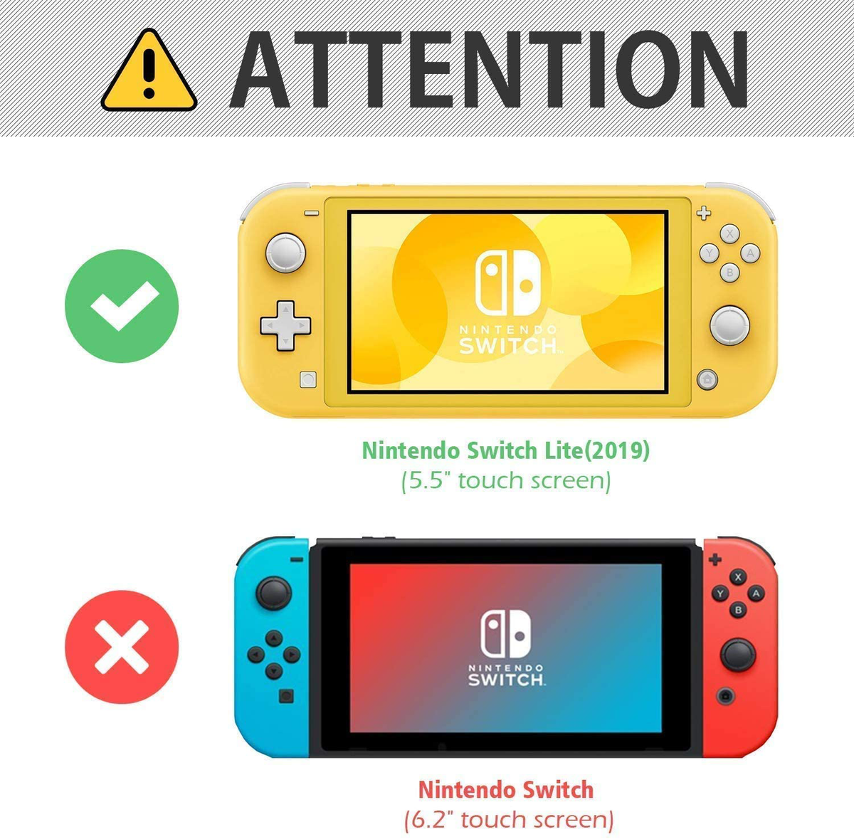 Nintendo Switch Lite Flip Case Cover Thin Slim Tempered Glass