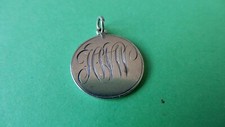 Antique Love Token Charm Victoria 1893-1901 Silver Threepence Engraved-Pendant