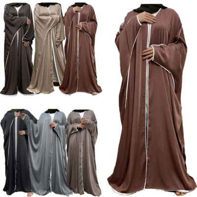 Dubai Women Open Cardigan Abaya Muslim Maxi Dress Kimono Kaftan Robe Gown Caftan