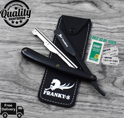 Professional Barber Hair Shaving Razor Straight Knife Navaja With Free 10 Blade