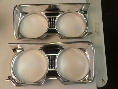 Pair 1969 Plymouth Fury Headlight Bezels Moulding Trim Mopar Original