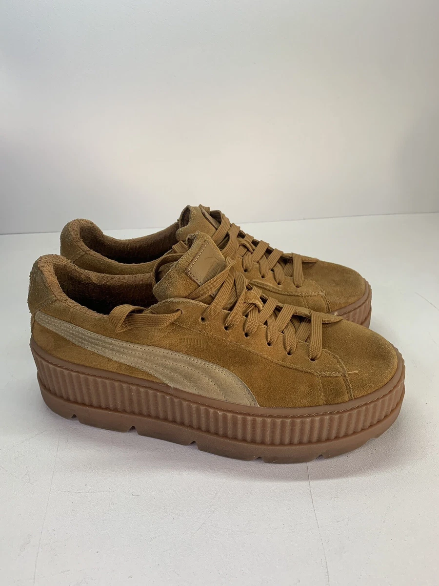 Mens Puma x Fenty By Rihanna Suede Cleated Creeper Golden Brown