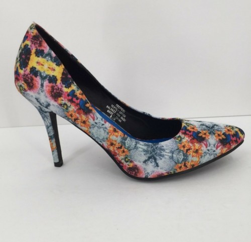 light blue floral pumps
