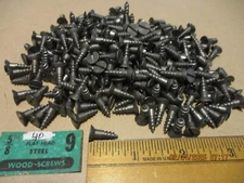 40--VINTAGE--NEW-OLD STOCK, SLOTED FLAT HEAD STEEL WOOD SCREWS  5/8" LONG X #9