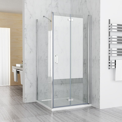 120 x 80 cm Duschkabine Eckig Dusche 180° Falttür Duschwand 80cm Seitenwand NANO