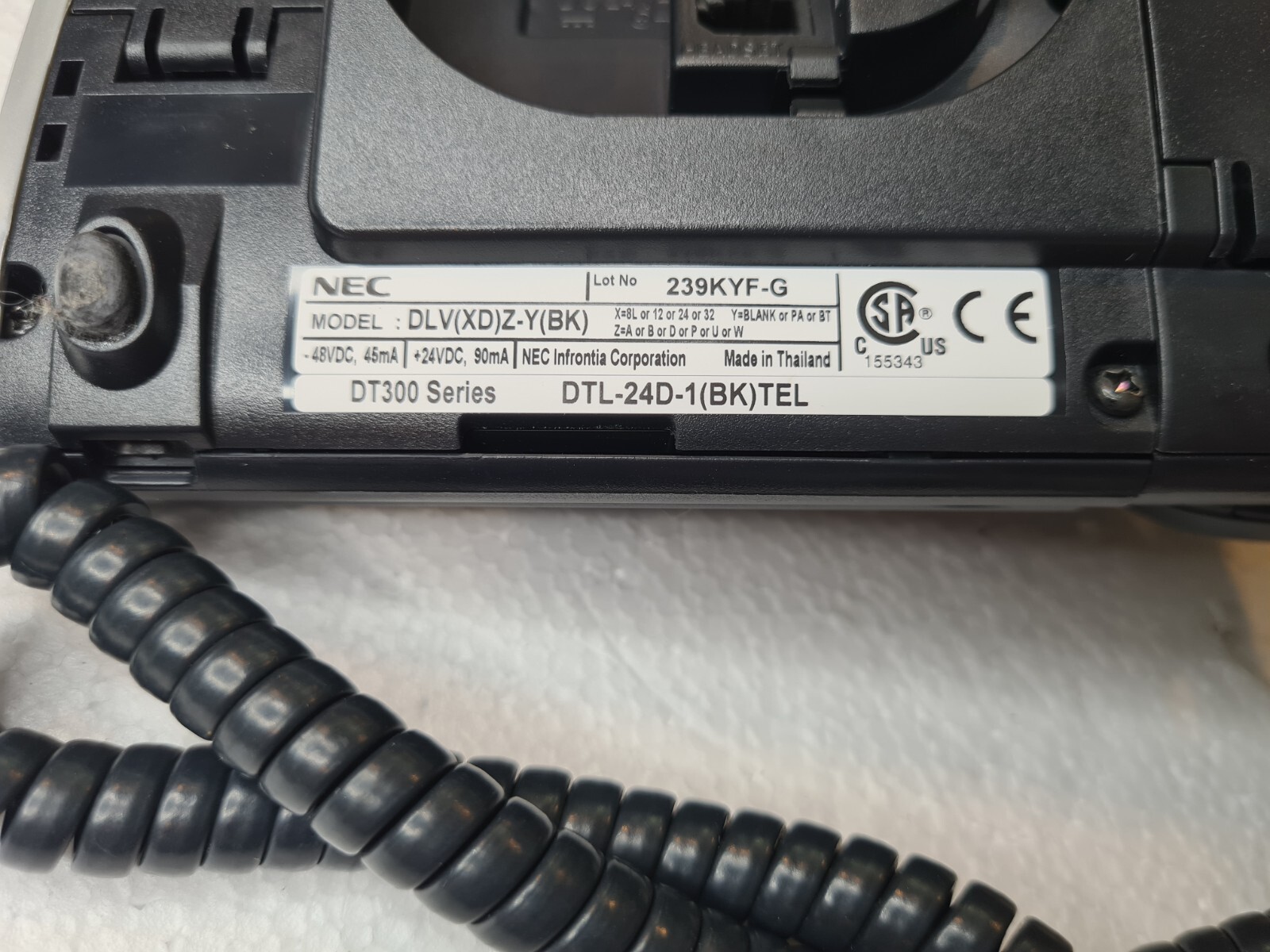 NEC Business Telephone DTL24D1(BK)TEL DT300 Series DLV(XD)ZY(BK