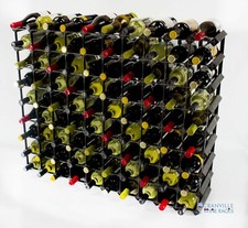 Portabottiglie porta vino Cranville 90 bottiglie legno macchiato nero e metallo nero assemblato