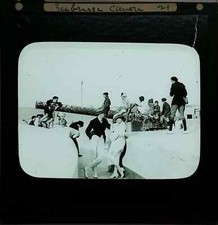 Antique Magic Lantern Slides,  Belgium  Zeebrugge  cannon