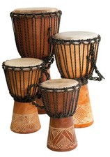 Djembe Beginner carved, 20" tall, 8.5-9.5" head