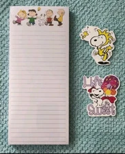Graphique Peanuts Notepad,2023, Snoopy, Charlie Brown, Magnetic,Sealed; Stickers