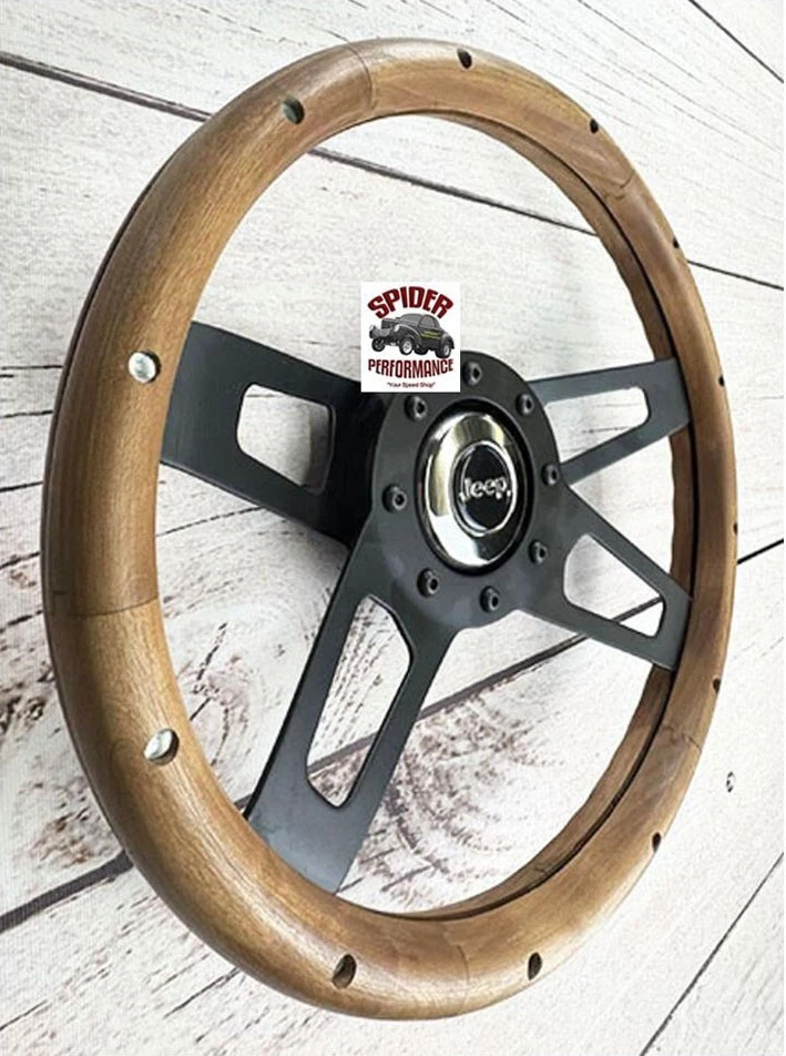 Jeep CJ5 CJ6 1967-1975 volante madera 13 1/2" nogal II Foto 2 de 4