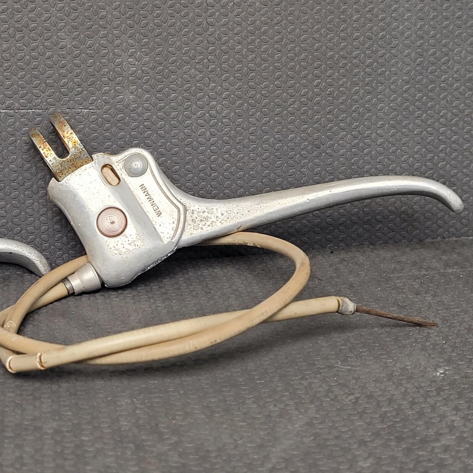 Palancas de freno de punto de póker Schwinn Eye rojo años 60 con cables y 1 parada 22,2 mm Foto 4 de 4