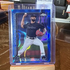 Sandy Alcantara 2025 Topps Chrome Blue  Lava  /150 Miami Marlins