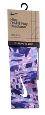 Nike Dri-FIT Fury Headband Purple White Wave 1 Pack NWT One Size