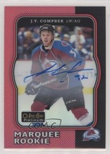 2017 O-Pee-Chee Platinum Retro Marquee Rookies Rainbow Red JT Compher Auto 7o1