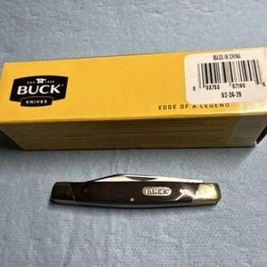 Buck Solo 0379BRS-B 5717 Manual Clip Point Pocketknife Lockback SS Wood