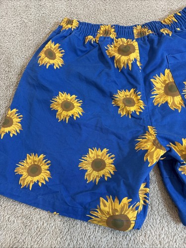 Advisry Men’s Medium Sunflower Pattern Blue Shorts Chino Preppy Summer Leisure - Picture 10 of 15