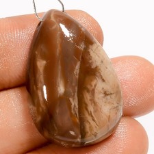 100 Natural Chalcedony Pear Cabochon Drilled Gemstone 36 Ct. 30X20X8 mm A-36727