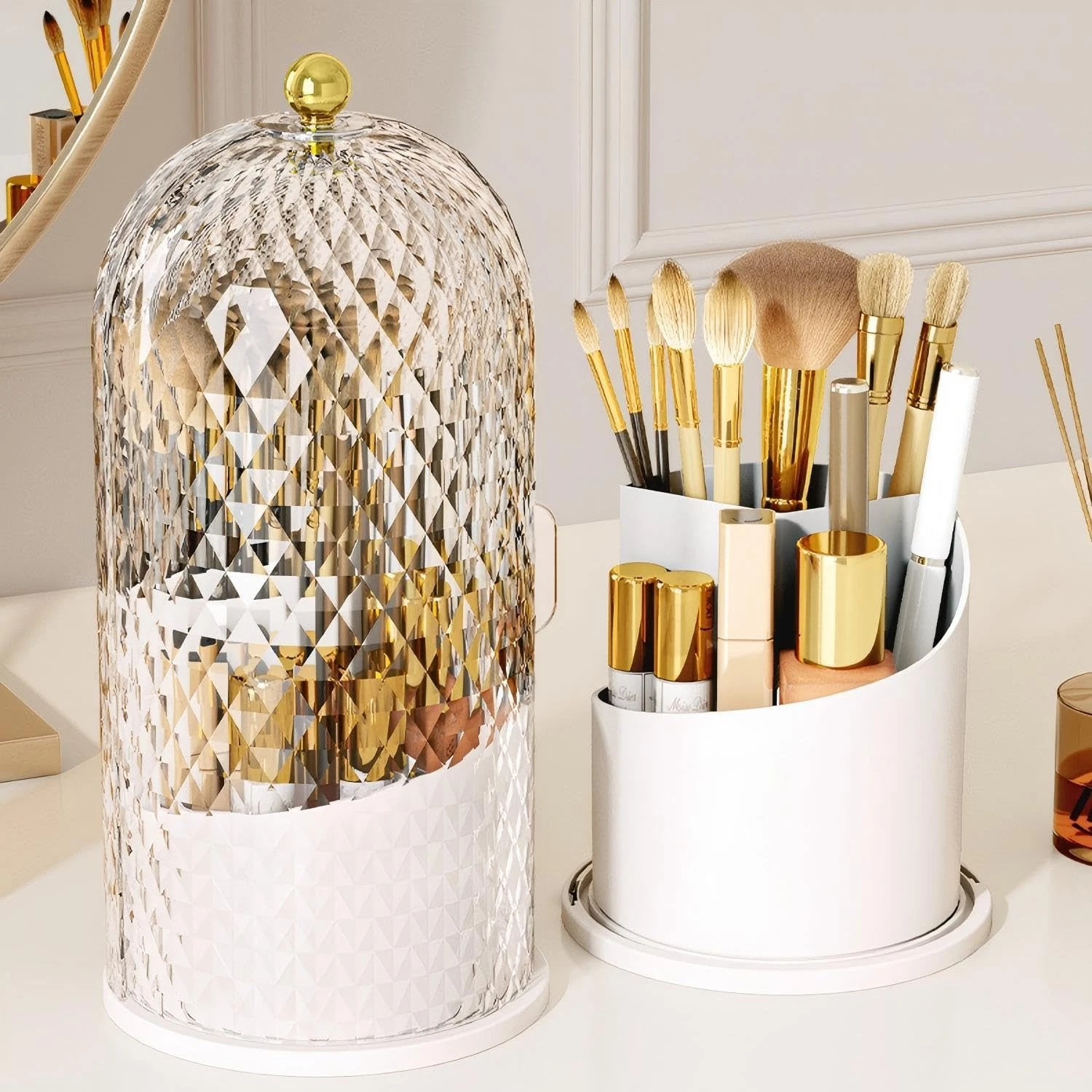 Makeup Brush Holder with Lid,Makeup Storage Box white
Opens in a new window or tab